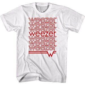 Weezer Repeat Logo Thank You Grocery Bag Style Album Graphic Band Fan T-Shirt 05